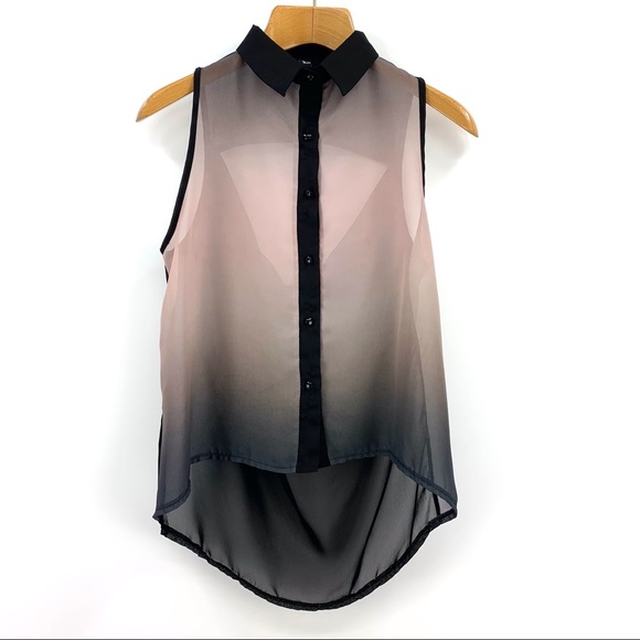 Windsor Sheer High-Low Sleeveless Open Back Top, Medium - Picture 11 of 16